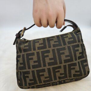 Fendi Zucca Monogram Canvas PPM Pouch Bag